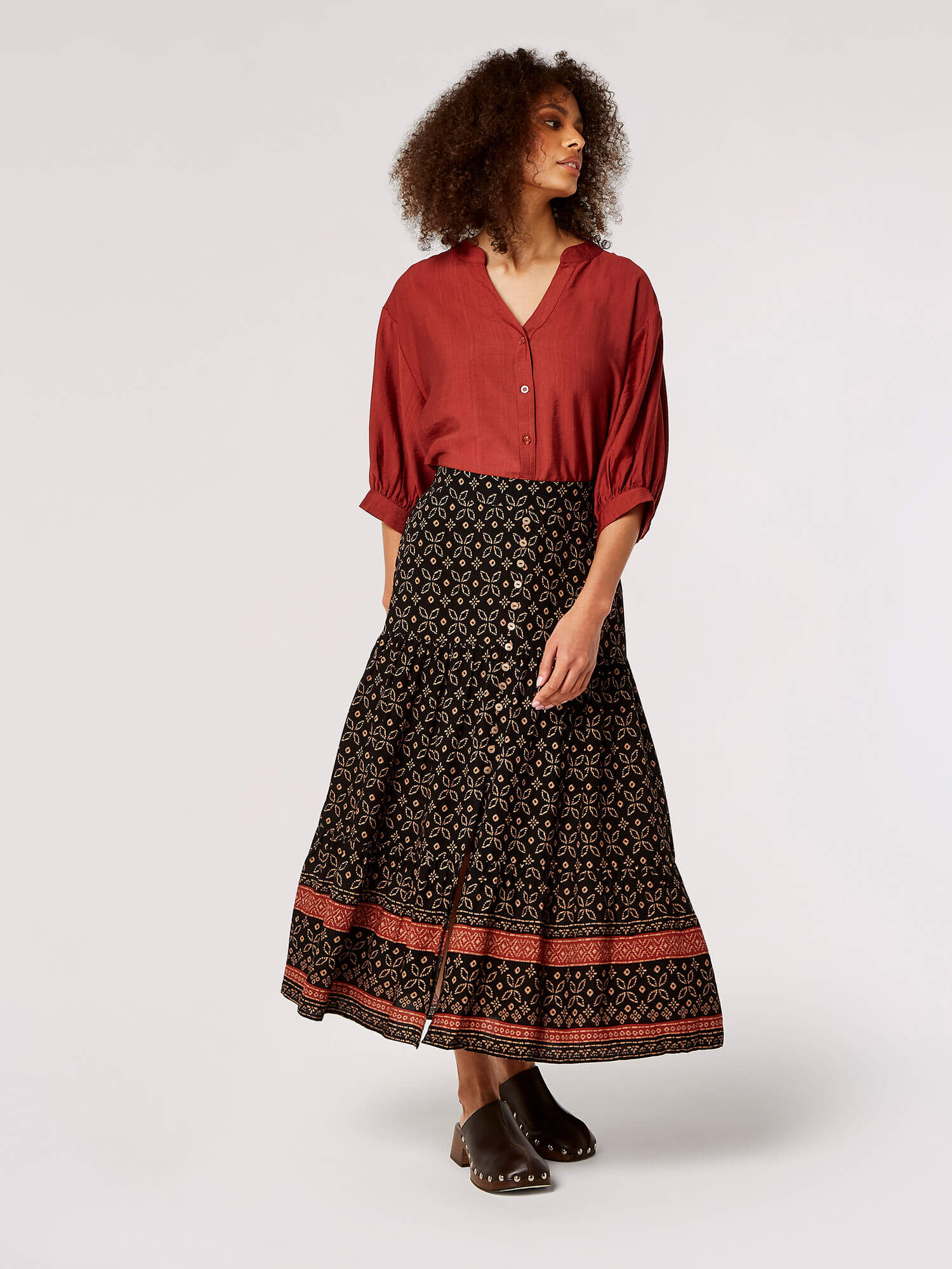 Textured High Low Shirt Apricot Clothing
