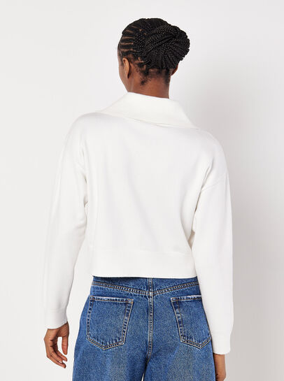 Cropped Zip Neck Sweatshirt