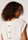 Button Back T-Shirt, White, large