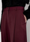 Tailored Wide-Leg Trousers, Burgundy, large