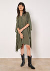 Oversized Textured Kaftan, Khaki, large