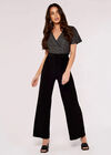 Chevron Angel Sleeve Jumpsuit, Light Grey / Silver, large