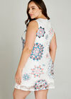 Blue Tribal Print Lace Shift Dress +, Green, large