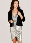 Black Faux Fur Jacket, Black, large