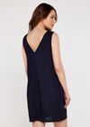 V-Neck Lace  Dress, Navy, large