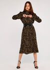 Brush Spot Dress, Black, large