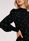 Scribble Print Empire Dress, Black, large