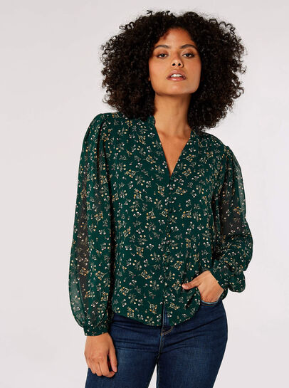 Ditsy Floral Chiffon Blouse