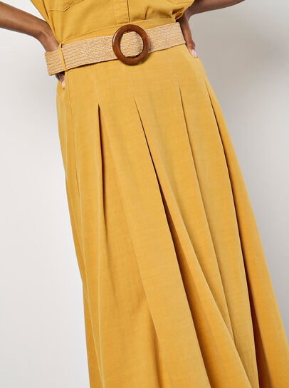 Boho Belted Midi Skirt