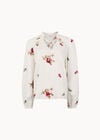 Floral Embroidered Blouse, White, large