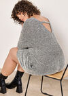 Curve Boucle Cocoon Mini Dress, Black, large