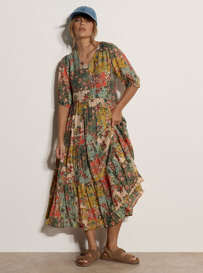 Bloom Patchwork Tiered Dress