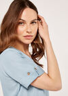 Denim Tencel Dress, Blue, large