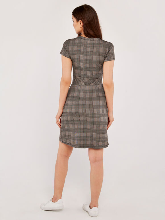  Heritage Check Jacquard Dress, Black, large