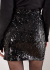 Multi Sequin Bodycon Mini Skirt, Black, large