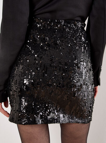 Multi Sequin Bodycon Mini Skirt