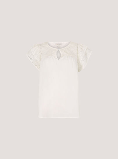 Broderie Yoke Cotton Top