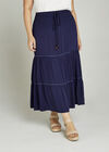 Pom Pom Trim 2in1 Dress +, Navy, large