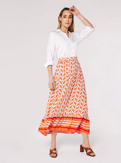 Geo Leaves Maxi Skirt