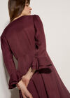 Satin Skater Mini Dress, Burgundy, large