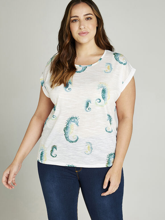 Aqua Seahorse Tee +, Aqua - Turquoise, large