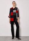 Oversized Colour Block Knit Top, Navy, large