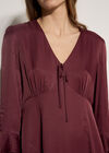 Satin Skater Mini Dress, Burgundy, large