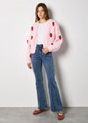 Chunky Knit Strawberry Cardigan, Pink, large