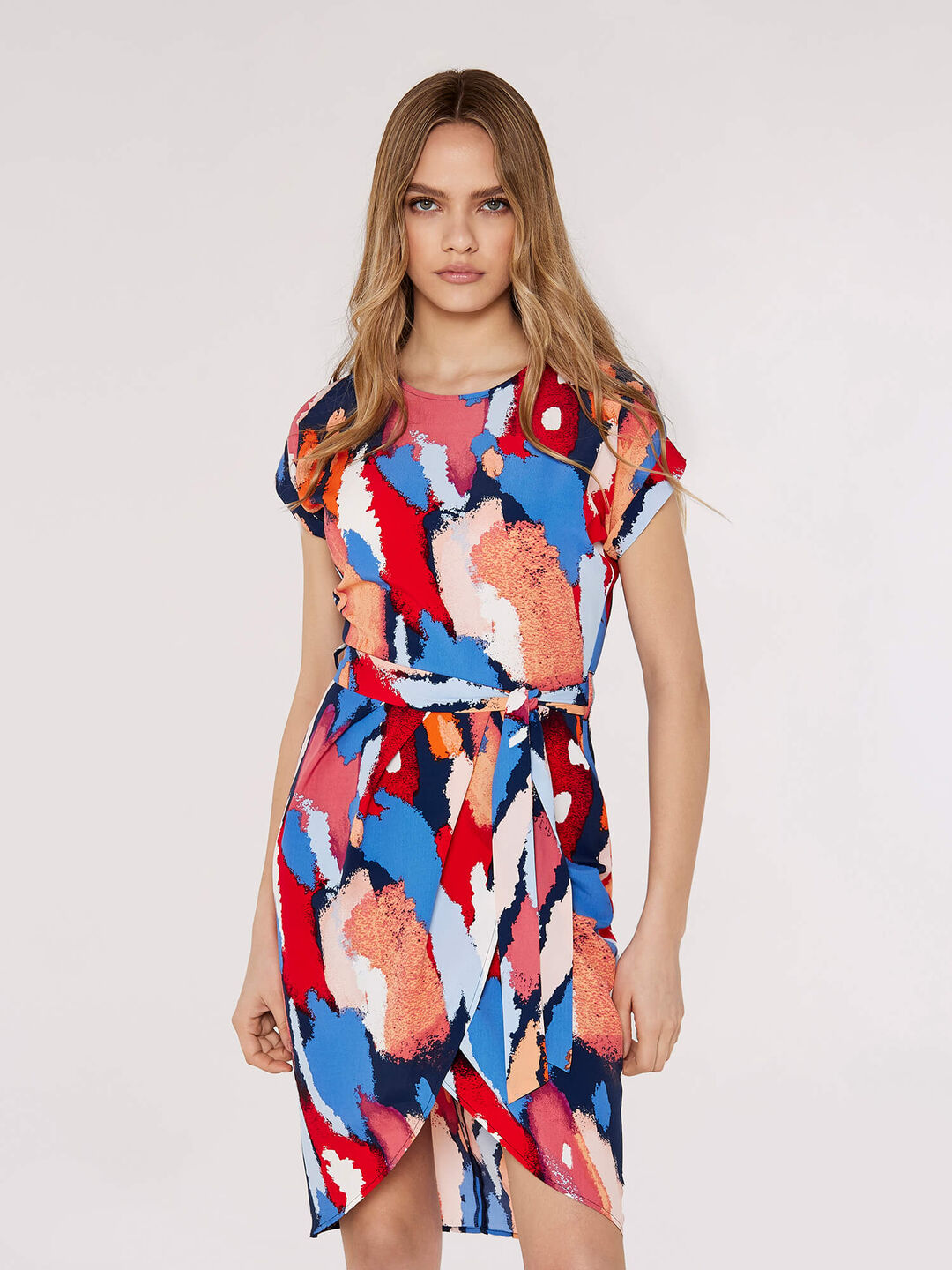 Image of Paintbrush Wrap Mini Dress