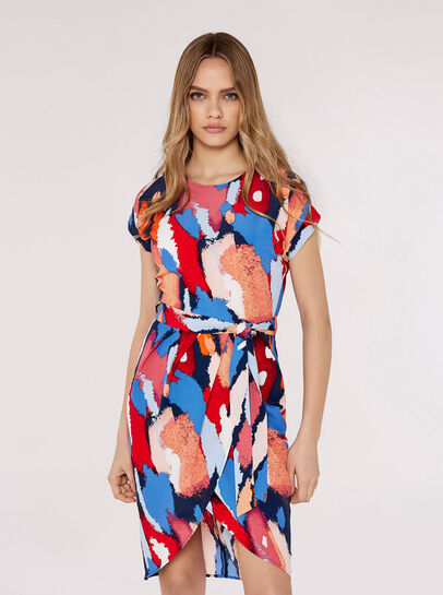 Paintbrush Wrap Mini Dress