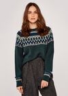 Fairisle Knit Jumper, Green, large