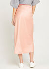 Bias Cut Satin Midi Skirt, Pink, large