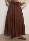 Jersey Waistband Cotton Midaxi Skirt, Brown, large