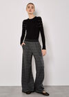 Pearl Embellished Fine Knit Jumper, Black, large