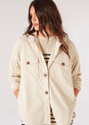 Oversized Corduroy Shirt, Cream, large