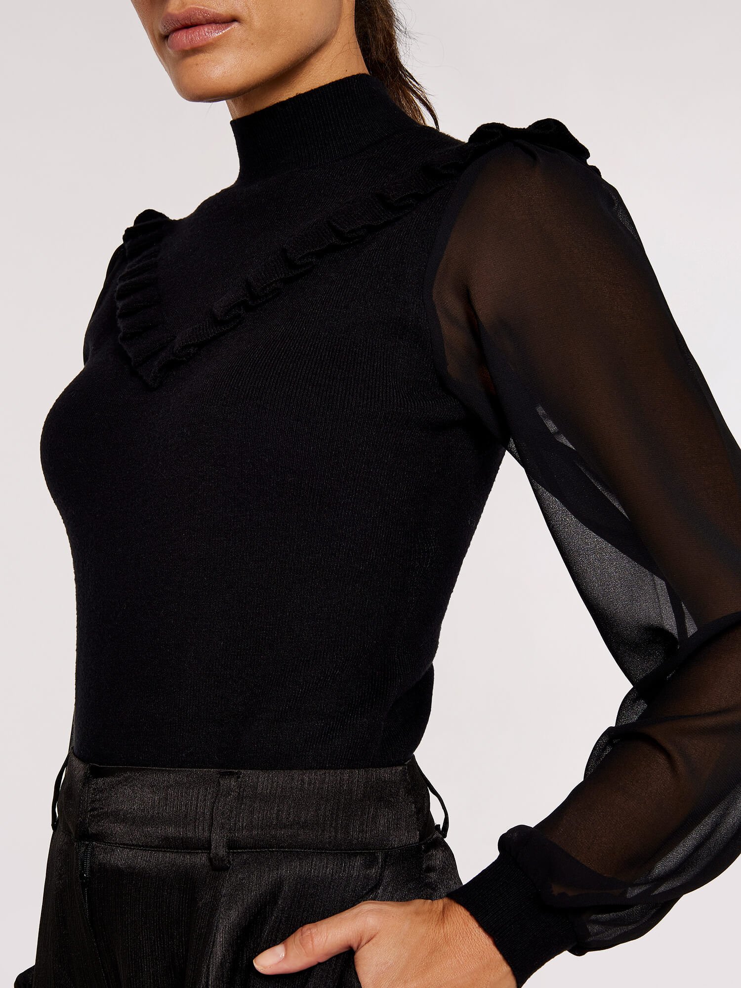 Chiffon sleeve jumper cheap