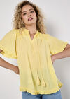 Smocked Ruffle Top, Yellow, large