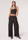 Rhinestone Mesh Tank Top, Black, large