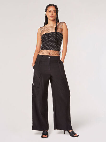 Diamante Mesh Tank Top