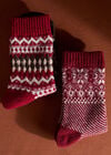Fair Isle Patterned Socks, Red, large
