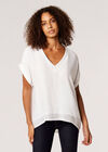 Button Back Slub T-Shirt, Cream, large