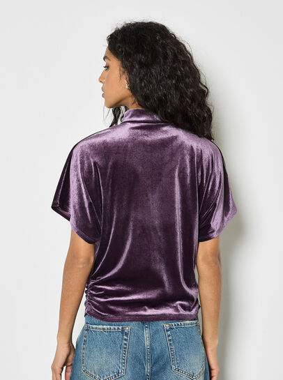 Velvet Ruched Side Top