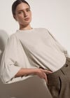 Soft Oversized Batwing Jumper, Stone, large
