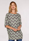 Chevron  Batwing Top, Mint, large
