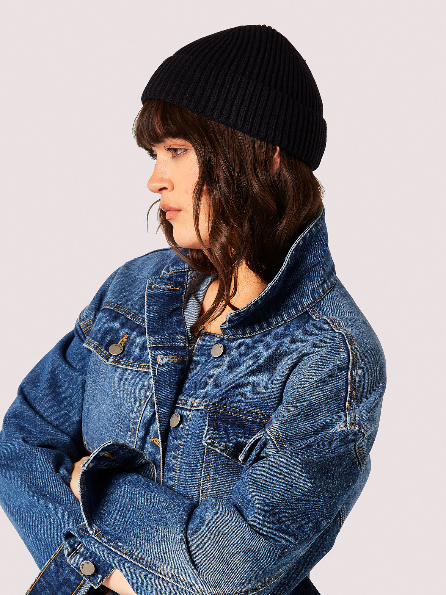 Fisherman Ribbed Beanie Hat Apricot Clothing
