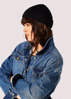 Fisherman Ribbed Beanie Hat, Black, large