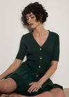 Ribbed Knit Fit And Flare Mini Dress, Green, large