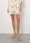 Embroidered Palm Tree Shorts, Cream, large
