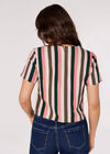 Vertical Striped Buttoned Top, Pink, large
