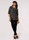 Gold Foil Paisley Top , Black, large